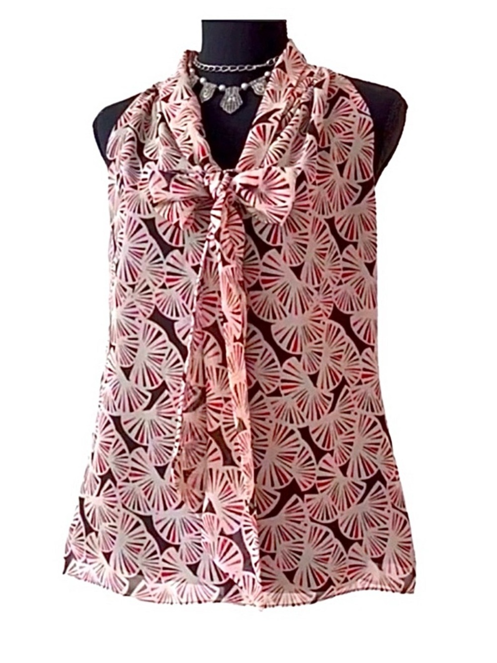 BANANA REPUBLIC ~ Women lightweight lined top with bow tie neckline size S